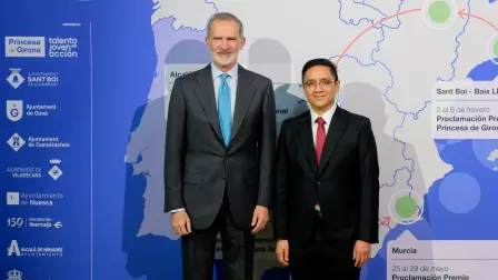 José Eduardo Méndez Delgado con el rey Felipe VI.