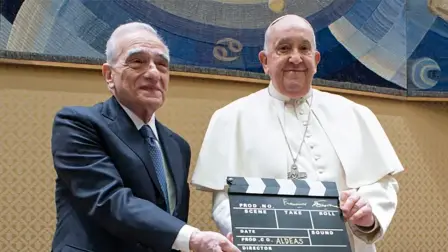 El cineasta Martin Scorsese y el papa Francisco.