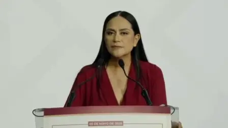Ariadna Montiel durante el VIII Consejo Nacional Extraordinario de Morena.