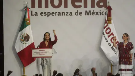Ariadna Montiel durante el VIII Consejo Nacional Extraordinario de Morena.