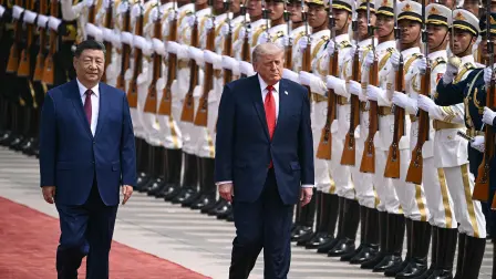 El mandatario estadounidense Donald Trump fue recibido por el presidente de China, Xi Jinping.
