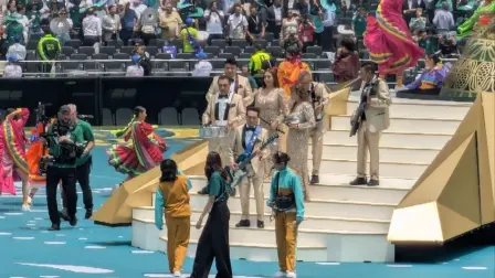 Loa Ángeles Azules durante la ceremonia de inauguración del Mundial de Futbol 2026.