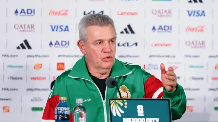 El director técnico de la Selección Mexicana, Javier Aguirre, en conferencia de prensa.
