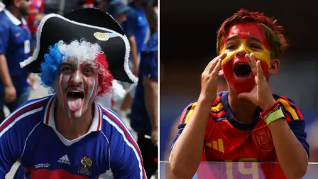 Fanáticos de Francia y España en el Mundial de Futbol 2026.
