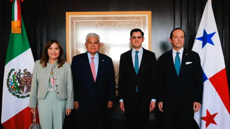 El secretario de Relaciones Exteriores, Roberto Velasco, recibió al mandatario panameño.