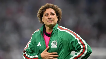 (FILES) Mexico's goalkeeper #13 Guillermo Ochoa reacts after losing the 2026 World Cup round of 16 football match between Mexico and England at the Mexico City Stadium in Mexico City on July 5, 2026. Mexican international goalkeeper Guillermo Ochoa announced his retirement from professional football on July 21, 2026 after a 22-year career during which he played in six FIFA World Cups, including this year's tournament. (Photo by CARL DE SOUZA / AFP)