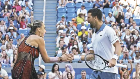 Aryna Sabalenka y Novak Djokovic, tenistas.