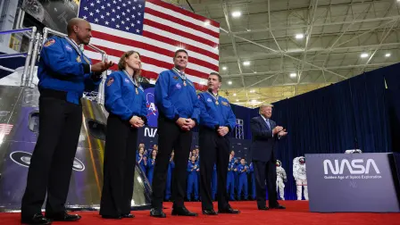 Ceremonia en honor a los miembros de la tripulación de la misión Artemis II en el Centro Espacial Johnson de la NASA.