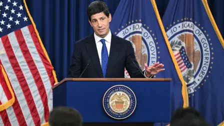 US Federal Reserve Chair Kevin Warsh speaks during a news conference at the William McChesney Martin Jr. Federal Reserve Board Building in Washington, DC, on September 16, 2026. The US Federal Reserve on Wednesday raised interest rates in the world's largest economy by 25 basis points to tackle stubbornly high inflation, a move sure to anger President Donald Trump, who has demanded lower rates. (Photo by SAUL LOEB / AFP)