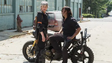 This image released by AMC shows Melissa McBride as Carol Peletier, left, and Norman Reedus as Daryl Dixon�in a scene from "The Walking Dead."  The eighth season premieres on Oct. 22. (Gene Page/AMC via AP) - AP PROVIDES ACCESS TO THIS THIRD PARTY PHOTO SOLELY TO ILLUSTRATE NEWS REPORTING OR COMMENTARY ON FACTS DEPICTED IN IMAGE; MUST BE USED WITHIN 14 DAYS FROM TRANSMISSION; NO ARCHIVING; NO LICENSING; MANDATORY CREDIT
