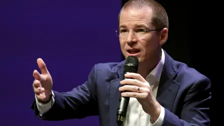 Ricardo Anaya, presidential candidate for the PAN, speaks during a meeting with students of the ITESM in Monterrey