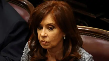 Former Argentine President and senator Fernandez de Kirchner attends a session at the Senate in Buenos Aires