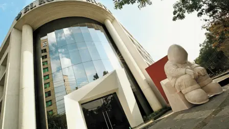 Timoteo, la caricatura del humano, fue instalado este domingo en avenida San Jerónimo, en Jardines del Pedregal. Foto EE: Fernando Villa del Angel