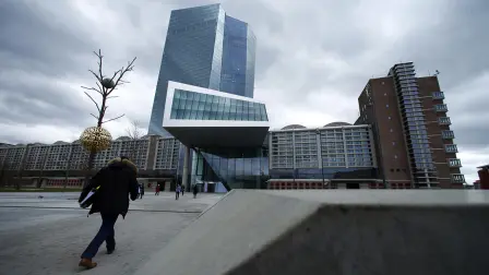 European Central Bank (ECB) headquarters building is seen in Frankfurt