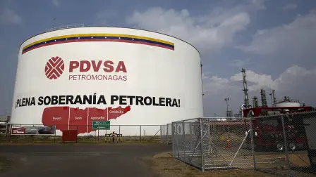 FILE PHOTO: An oil tank is seen at PDVSA