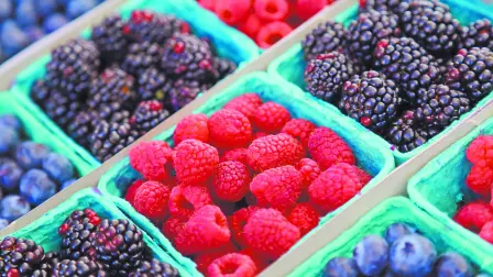 Mix berries includes rasberries, black berries and blue berries