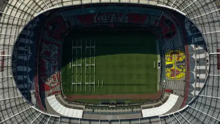 Aspecto del Estadio Azteca, tras la suspensión del torneo Clausura 2020 de la Liga BBVA MX con motivo de la pandemia de Covid-19. Foto: Cuartoscuro