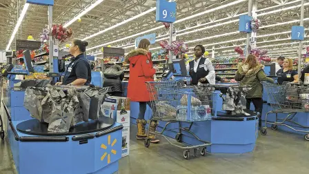 Hdr,Image,,Walmart,Customers,Check,Out,Line,,Cashier,Counter,-