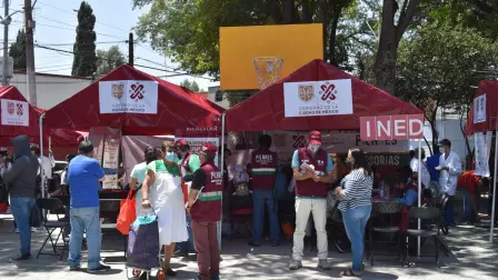 Módulo de la Consejería de la CDMX en la Feria del Bienestar. Foto: Twitter.com/CDMXConsejeria