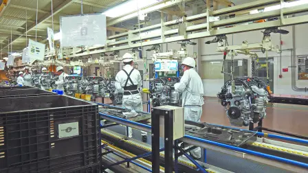 RECORRIDO POR LA PLANTA HONDA EN CELAYA, GUANAJUATO. LOS MOTORES DE LA MARCA PASAN POR LA ULTIMA REVISION UNA VEZ ARMADOS.