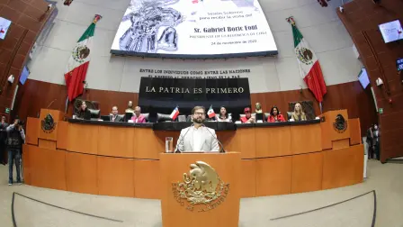 En el marco de su visita de trabajo por México, Boric acudió al Senado de la República