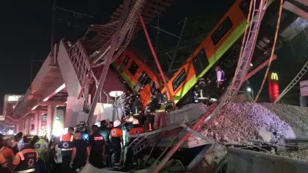 Accidente en la Línea 12 del Metro de la Ciudad de México en mayo de 2021. Foto de archivo