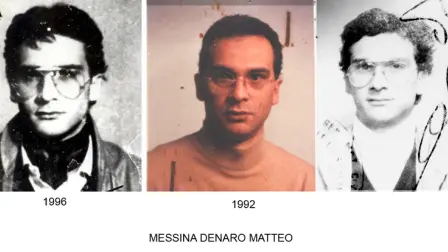 Tres retratos de Matteo Messina Denaro a lo largo del tiempo. Foto: EPA/Franco Lannino