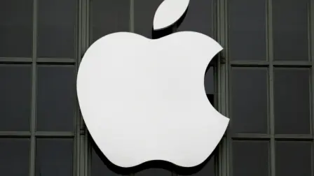 FILE PHOTO: The Apple Inc logo is shown outside the company