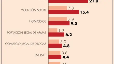 Los principales delitos cometidos por adolescentes son: violación, robo y homicidio