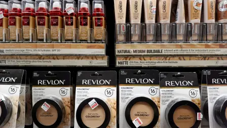 FILE PHOTO: Revlon products are seen for sale in a store in Manhattan, New York City