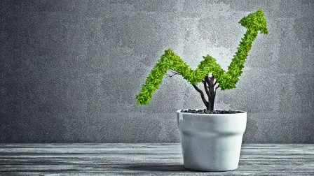 Small,Plant,In,Pot,Shaped,Like,Growing,Graph