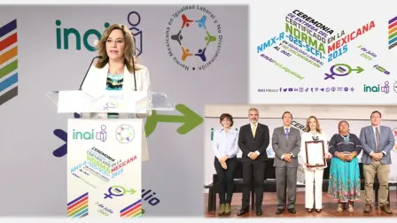 El Inai recibió la certificación en la Norma en la Norma Mexicana de Igualdad Laboral y No Discriminación. Foto: Cortesía