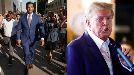 El ex vicegobernador del estado de Georgia, Geoff Duncan, tras testificar ante un gran jurado por el caso de Donald Trump y el intento de anular ilegalmente los resultados de las elecciones de 2020 en la entidad. Foto EE: Reuters.