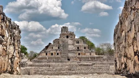 Zona arqueológica de Edzná se prepara para el eclipse. Foto EE: Cortesía INAH