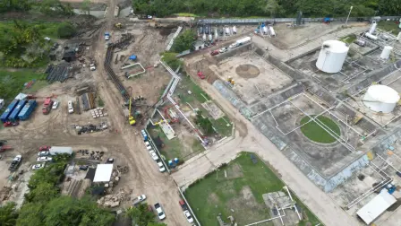 Panorámica de la Batería de Separación Tupilco I. Foto EE: Cortesía Pemex.