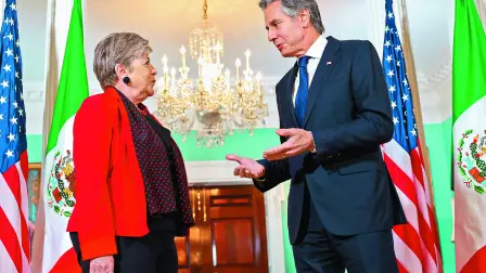 La canciller Alicia Bárcena se reunió en Washington con su par Antony Blinken. Foto: Reuters