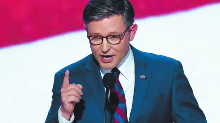 Mike Johnson, presidente de la Cámara de Representantes no tuvo éxito al buscar una nueva votación. Foto: Reuters