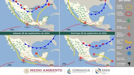 La Tormenta Tropical John se localiza frente a la costa de #Guerrero, manteniendo el Temporal de lluvias intensas a puntuales extraordinarias en el sur y sureste del país.