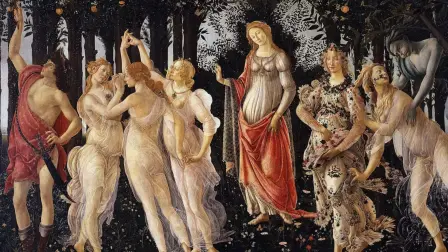 ‘Alegoría de la Primavera’, de Sandro Botticelli, expuesta en la galería Uffizi.