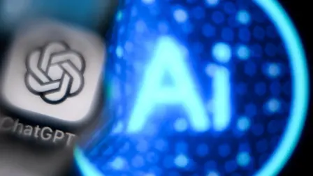 A photo taken on November 27, 2024 shows the logo of the ChatGPT application developed by US artificial intelligence research organization OpenAI on a smartphone screen (L) and the letters AI on a laptop screen in Frankfurt am Main, western Germany. (Photo by Kirill KUDRYAVTSEV / AFP)