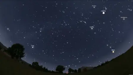 Imagen de alineamiento de seis planetas.