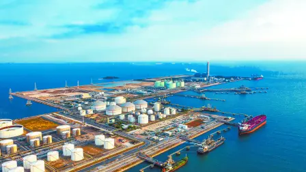 Industry oil refinery oil, gas refinery background, Business petrochemical industrial, Refinery oil and gas factory power and fuel energy, Ecosystem estates. Fuel refinery industry for transportation