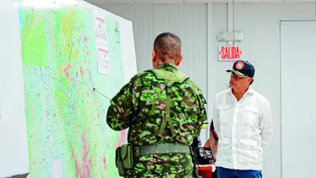 El presidente de Colombia, Gustavo Petro, en Tibú, norte de Santander.
