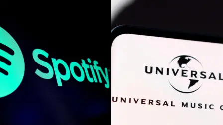 Logos de Spotify y Universal Music