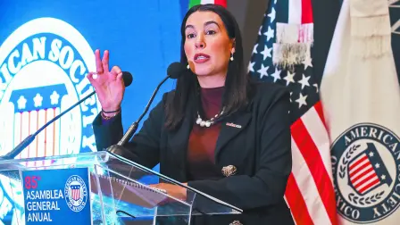 JOSEFINA RODRIGUEZ ZAMORA, SECRETARIA DE TURISMO DURANTE LA 85a. ASAMBLEA GENERAL ANUAL AMERICAN SOCIETY OF MEXICO.