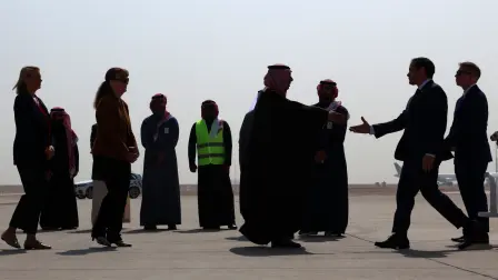 El secretario de Estado de Estados Unidos, Marco Rubio, llegó por la mañana a Arabia Saudita y lo recibió el viceministro de Asuntos de Protocolo, Abdulmajeed al-Smari.