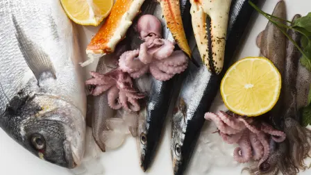 pescados y mariscos.