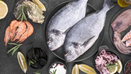 Pescados y mariscos frescos.