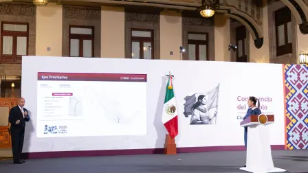 Conferencia matutina de la presidenta Claudia Sheinbaum en Palacio Nacional.