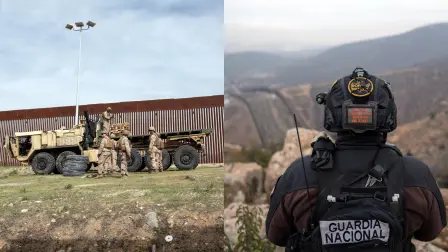 Elementos de la Infantería de Marina, así como agentes de la Guardia Nacional vigilan la frontera entre México y EU.
